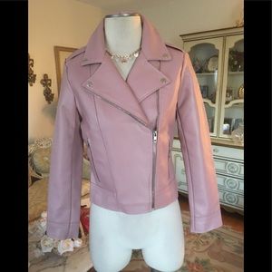 B B Dakota Faux mauve leather crop jacket